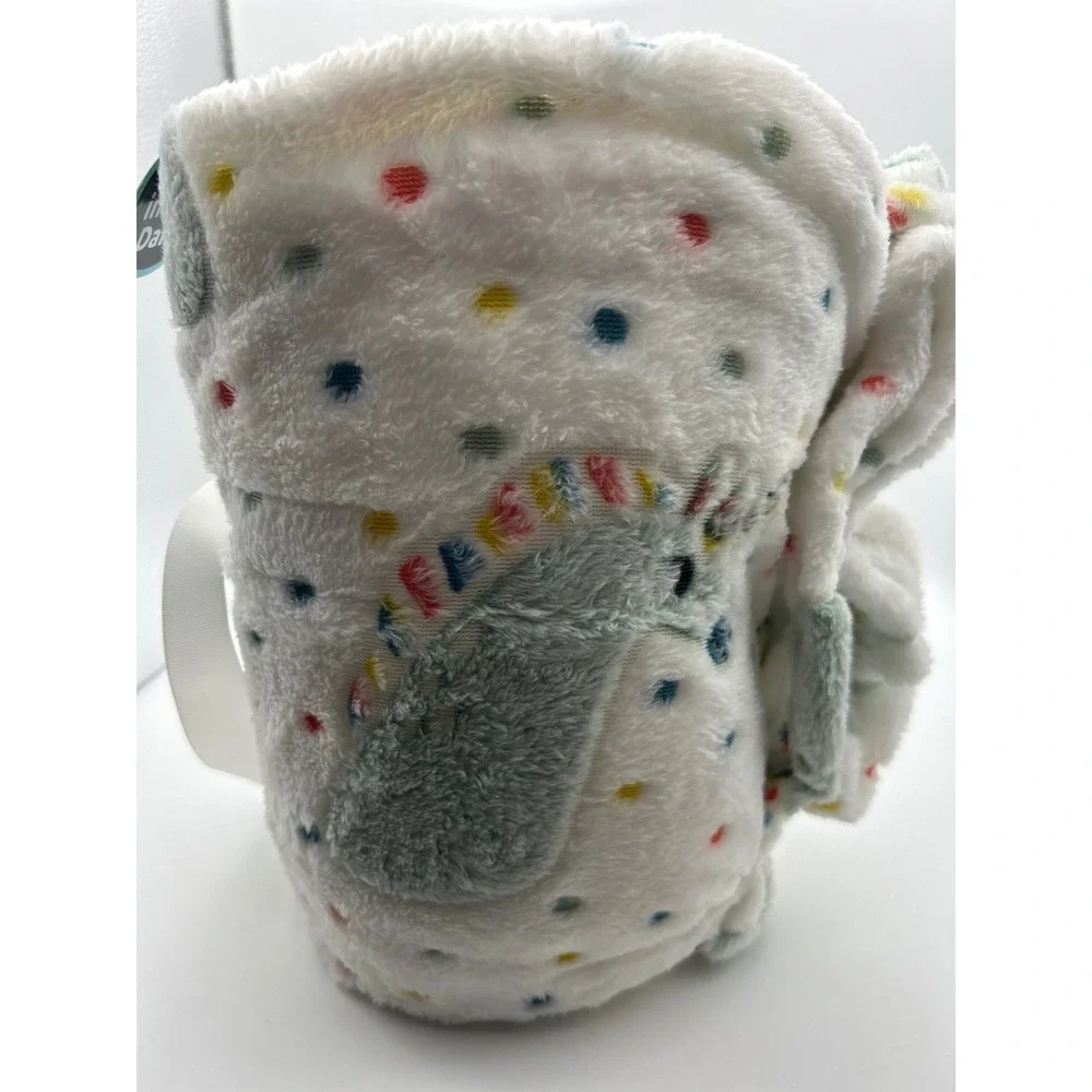 Glow in the Dark unicorn Plush Throw Blanket White Polka Dot Soft Fleece Kids